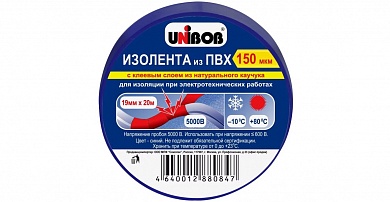 Изолента ПВХ UNIBOB синяя 19мм 20м купить по цене 84.40 руб. в Москве. Самовывоз или доставка в день заказа.