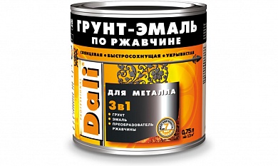 Грунт-эмаль 3 в 1 черная 0,75л Dali купить по цене 996 руб. в Москве. Самовывоз или доставка в день заказа.