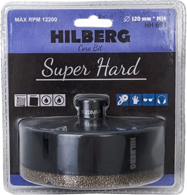 Коронка алмазная по керамограниту M14 d120 мм Hilberg Super Hard HH693 купить по цене 6&nbsp;350 руб. в Москве. Самовывоз или доставка в день заказа.