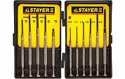 Набор часовых отверток Stayer для особоточных работ (11 предметов) купить по цене 284 руб. в Москве. Самовывоз или доставка в день заказа.