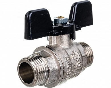 Кран шаровый полнопроходной 1/2" НР/НР ручка бабочка STOUT SVB-0006-000015 купить по цене 689 руб. в Москве. Самовывоз или доставка в день заказа.
