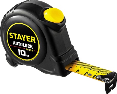 Рулетка 10 м х 25 мм, STAYER AutoLock, с автостопом купить по цене 602 руб. в Москве. Самовывоз или доставка в день заказа.