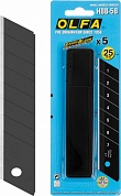 Лезвия 25х126х0.7 мм OLFA EXCEL BLACK сегментированные (5 шт/уп) OL-HBB-5B купить по цене 820 руб. в Москве. Самовывоз или доставка в день заказа.