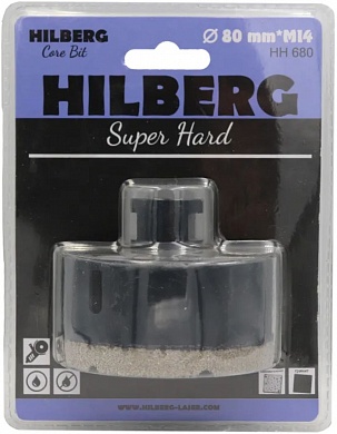 Коронка алмазная по керамограниту M14 d80 мм Hilberg Super Hard HH680 купить по цене 4&nbsp;125 руб. в Москве. Самовывоз или доставка в день заказа.