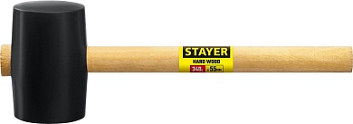 Киянка резиновая 340 г черная с деревянной рукояткой STAYER купить по цене 191.10 руб. в Москве. Самовывоз или доставка в день заказа.