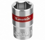 Головка торцевая шестигранная 17 мм /М10/ CrV, под квадрат 1/2", хромированная Matrix купить по цене 119.20 руб. в Москве. Самовывоз или доставка в день заказа.