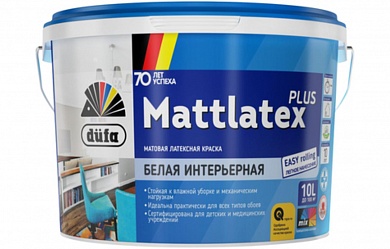 Краска латексная Dufa Mattlatex 10л белая матовая купить по цене 3&nbsp;082 руб. в Москве. Самовывоз или доставка в день заказа.