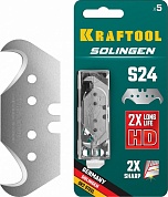 Лезвия крюковидные KRAFTOOL Solingen S24 (5 шт/уп) купить по цене 367.20 руб. в Москве. Самовывоз или доставка в день заказа.